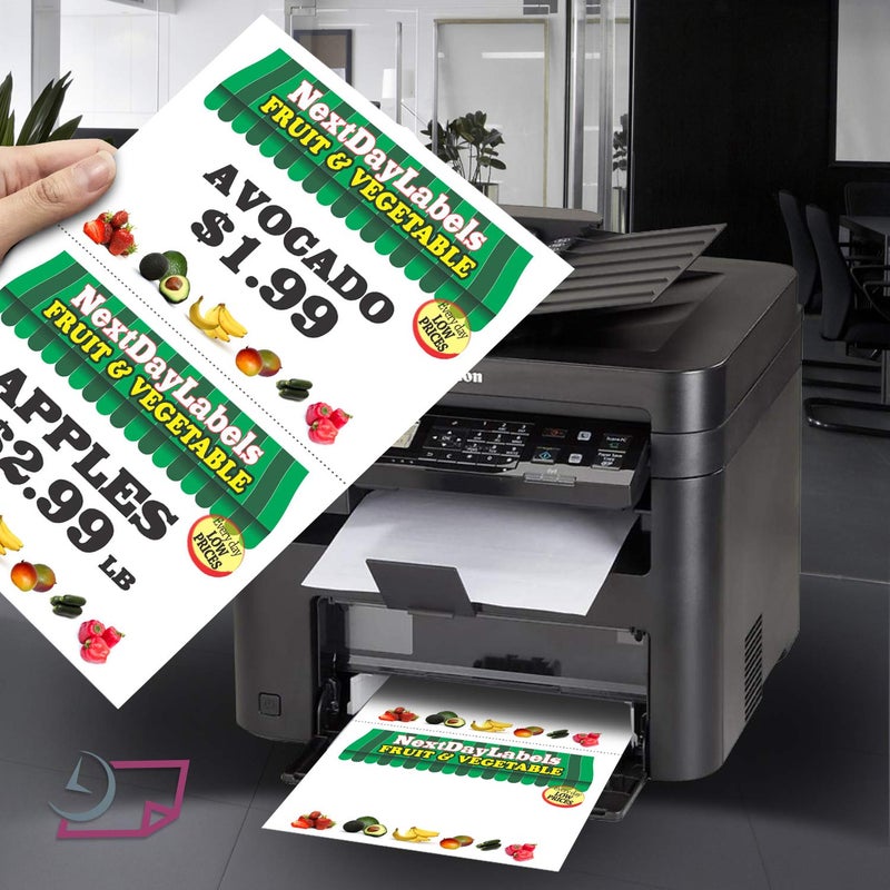 NextDayLabels بطاقات بريدية بيضاء مثقبة بحجم رسالة من نكست داي ليبلز، وزن 75 رطل (203 جرام) لكل ورقة، 2 لكل صفحة، مقاسات البطاقات 8.5" × 5.5"، متوافقة مع طابعات الحبر/الليزر - 50 ورقة / 100 بطاقة - Image 3